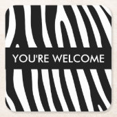 Zebra stripes pattern black & white + your ideas rechteckiger pappuntersetzer (Vorderseite)
