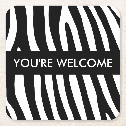 Zebra stripes pattern black & white + your ideas rechteckiger pappuntersetzer (Vorderseite)