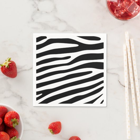 Zebra stripes pattern black & white + your ideas serviette (Beispiel)