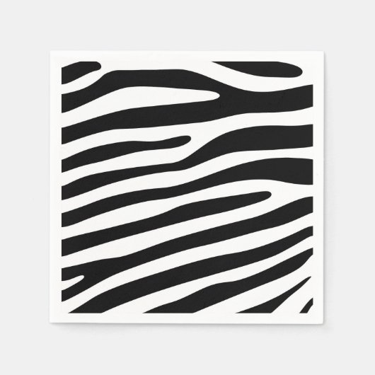 Zebra stripes pattern black & white + your ideas serviette (Vorderseite)