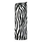 Zebra stripes pattern black & white + your ideas thermosbecher (Nach links gedreht)