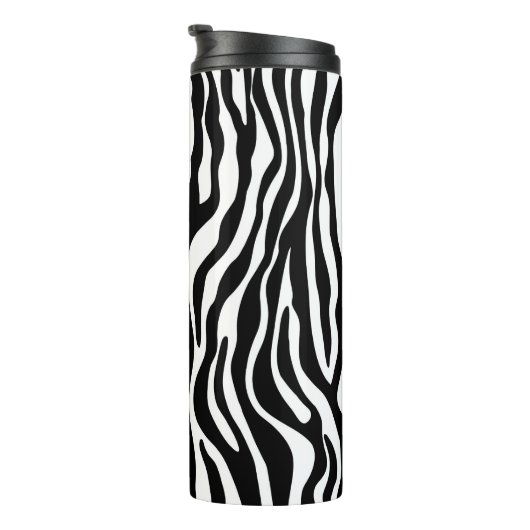 Zebra stripes pattern black & white + your ideas thermosbecher (Nach rechts gedreht)