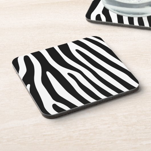 Zebra stripes pattern black & white + your ideas untersetzer (Linke Seite)