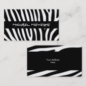 Zebra stripes pattern black & white + your ideas visitenkarte (Vorne/Hinten)
