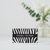 Zebra stripes pattern black & white + your ideas visitenkarte (Stehend Vorderseite)