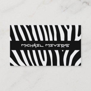 Zebra stripes pattern black & white + your ideas visitenkarte