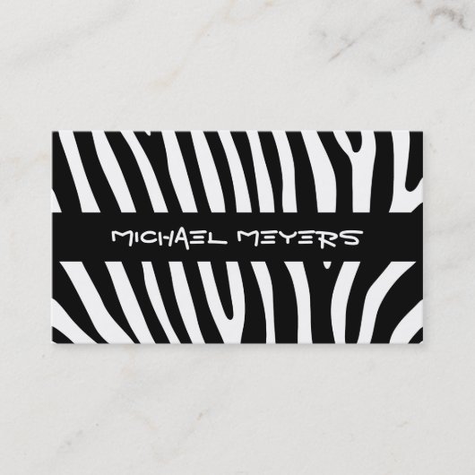 Zebra stripes pattern black & white + your ideas visitenkarte (Vorderseite)