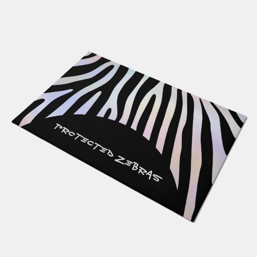Zebra stripes pattern + your background & ideas fußmatte (Schrägansicht)