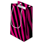Zebra stripes pattern + your background & ideas kleine geschenktüte (Rückseite Schrägansicht)