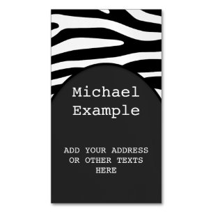 Zebra stripes pattern + your background & ideas magnetische visitenkarte