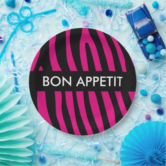 Zebra stripes pattern + your background & ideas pappteller (Party)