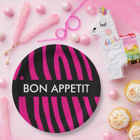 Zebra stripes pattern + your background & ideas pappteller (Party)