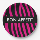 Zebra stripes pattern + your background & ideas pappteller (Vorderseite)