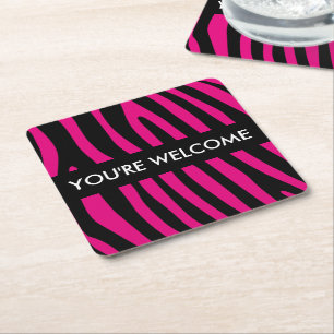 Zebra stripes pattern + your background & ideas rechteckiger pappuntersetzer