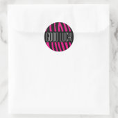 Zebra stripes pattern + your background & ideas runder aufkleber (Tasche)