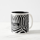 Zebra Stripes personalisiertes mit Namen Zweifarbige Tasse (VorderseiteRechts)