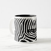 Zebra Stripes personalisiertes mit Namen Zweifarbige Tasse (Vorderseite Links)
