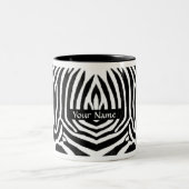 Zebra Stripes personalisiertes mit Namen Zweifarbige Tasse (Mittel)