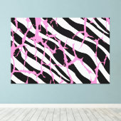 Zebra Stripes Pink Grunge Moderne Leinwand Kunst,  (Insitu (Holzboden))