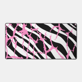 Zebra Stripes Pink Grunge Moderne Leinwand Kunst,  Schreibtischunterlage