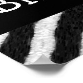 Zebra Stripes Print Custom Birthday Party Banner Poster (Ecke)