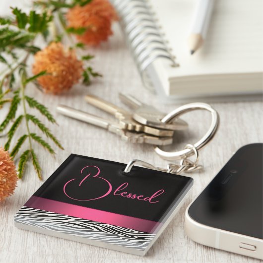 Zebra Stripes Schlüsselanhänger (Vorderseite rechts)