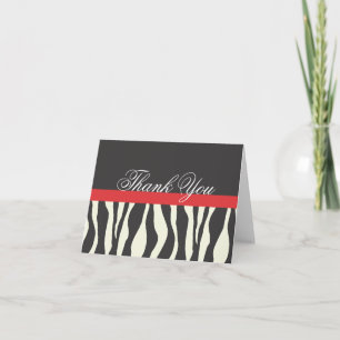 Zebra Stripes Schwarz-weiß Red Danke Notiz