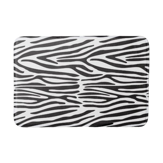 Zebra Stripes Schwarz-weiße Tierdruckmatte Badematte (Vorderseite)