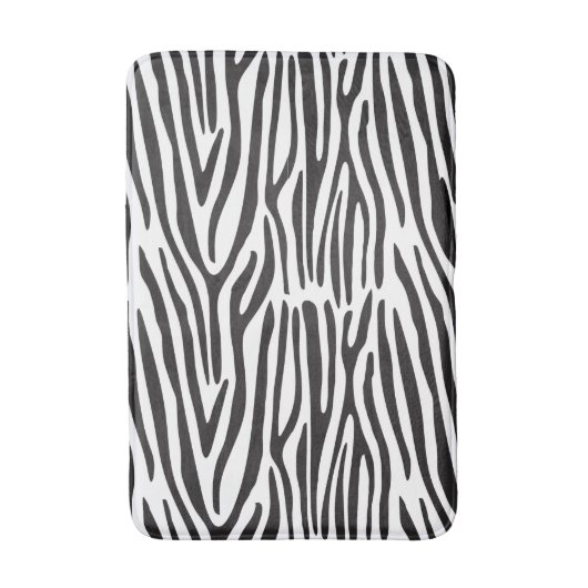 Zebra Stripes Schwarz-weiße Tierdruckmatte Badematte (Vorderseite Vertikal)