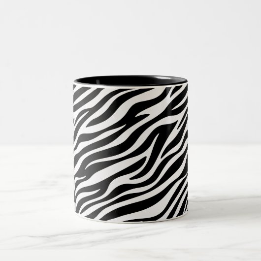 Zebra Stripes Seamless Pattern Animal Print-60492 Zweifarbige Tasse (Mittel)