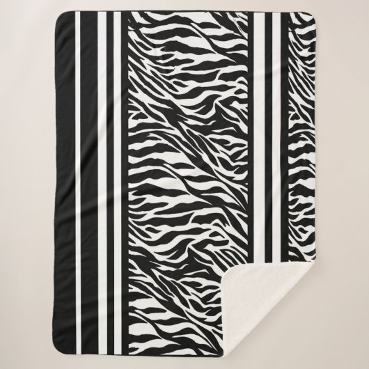 Zebra Stripes Sherpadecke (Vorderseite)