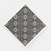Zebra Stripes Spiegelmuster Schwarz und Weiß Serviette (Ecke)