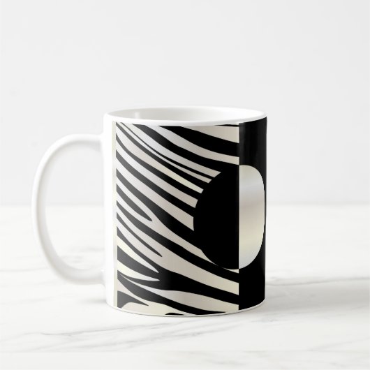 Zebra Stripes stilvollen schwarzen u. silbernen Kaffeetasse (Links)