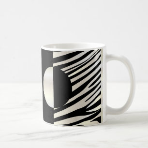Zebra Stripes stilvollen schwarzen u. silbernen Kaffeetasse