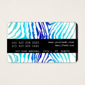 Zebra Stripes Turquoise Blue Bold Monogram (Rückseite)