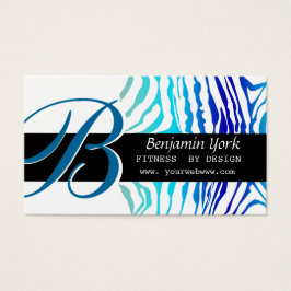 Zebra Stripes Turquoise Blue Bold Monogram