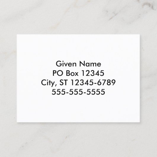 Zebra Stripes Visitenkarte (Rückseite)