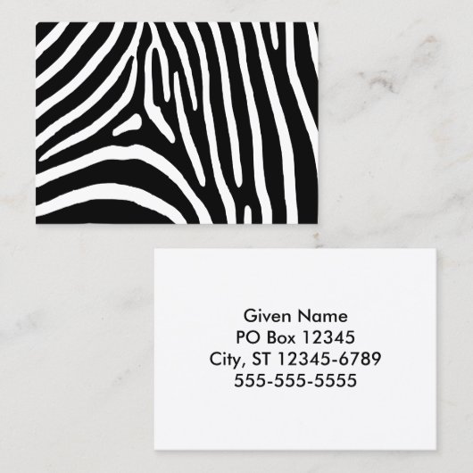 Zebra Stripes Visitenkarte (Vorne/Hinten)