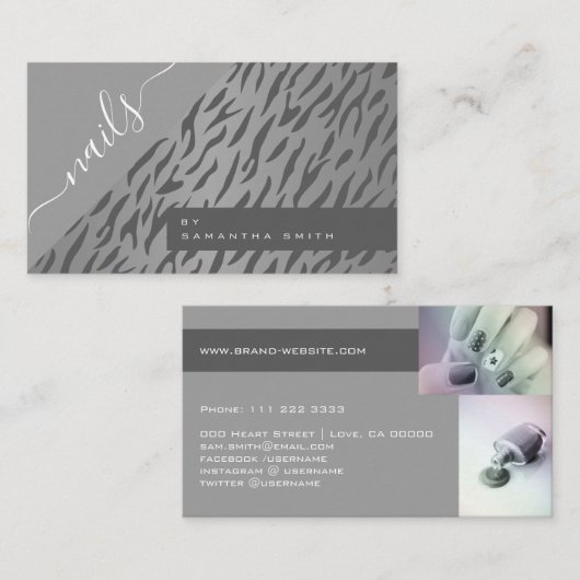Zebra Stripes-Vorlage für Tierdruckbilder Visitenkarte (Vorne/Hinten)
