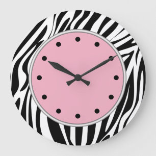Zebra Stripes Wildlife Clocks Große Wanduhr
