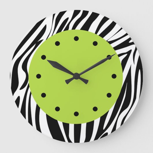 Zebra Stripes Wildlife Clocks Große Wanduhr (Vorderseite)