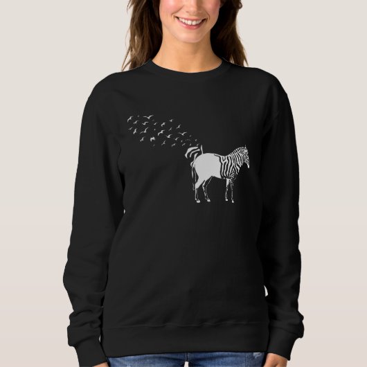 Zebra Stripes Zebra Birds Sweatshirt (Vorderseite)