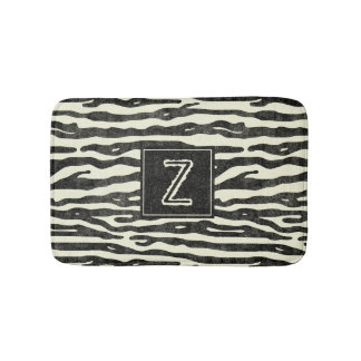 Zebra Striping Animal Print Muster Mit Monogramm Badematte