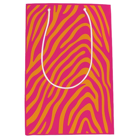 Zebra Striping in beliebige Farben Mittlere Geschenktüte (Vorderseite)
