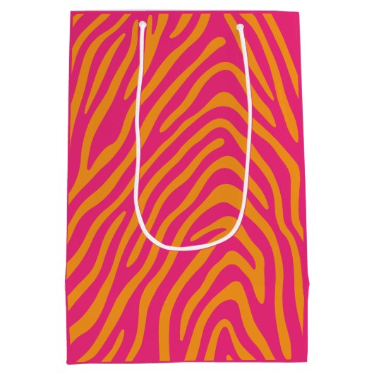 Zebra Striping in beliebige Farben Mittlere Geschenktüte (Rückseite)