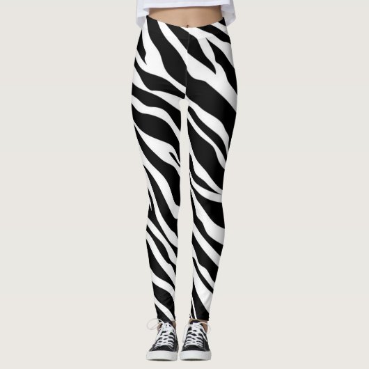 Zebra Strips Muster Print Leggings (Vorderseite)