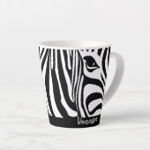 Zebra Strips Tierbild mit Namen Milchtasse (Rechte Ecke)