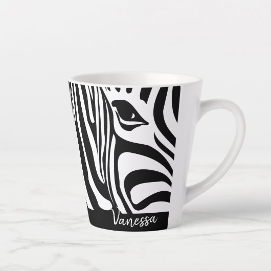 Zebra Strips Tierbild mit Namen Milchtasse (Rechts)