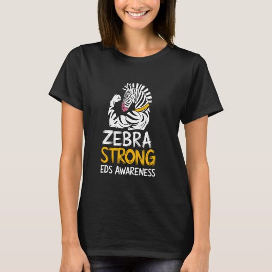 Zebra Strong EDS Awareness Ehlers Danlos Syndrom T-Shirt (Vorderseite)