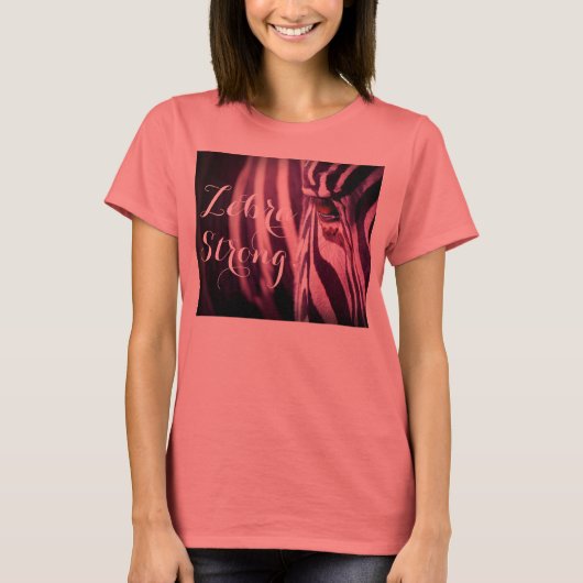 "Zebra Strong" EDS-T-Shirt - Rosa T-Shirt (Vorderseite)
